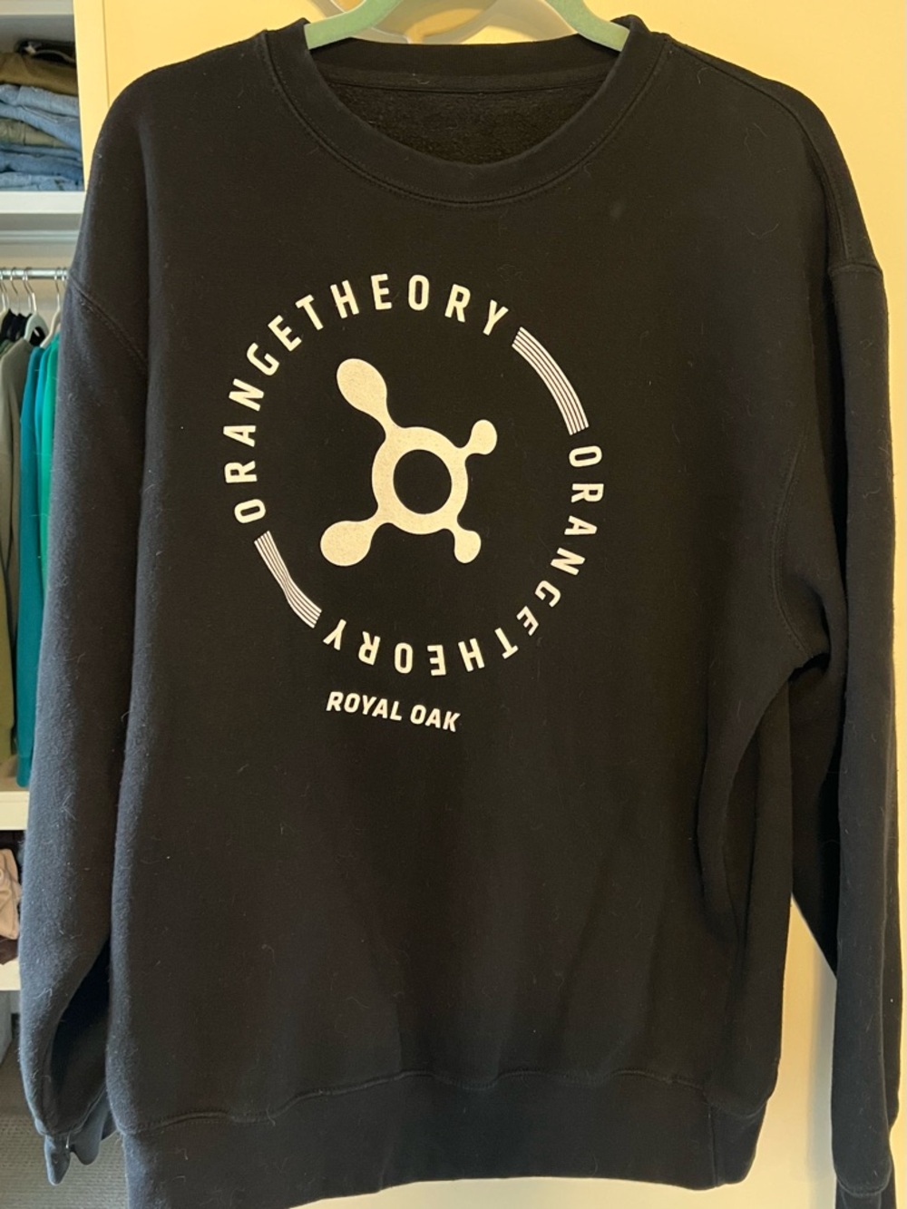 Orange Theory Fitness -Black Crewneck Sweatshirt. Royal Oak Studio Location